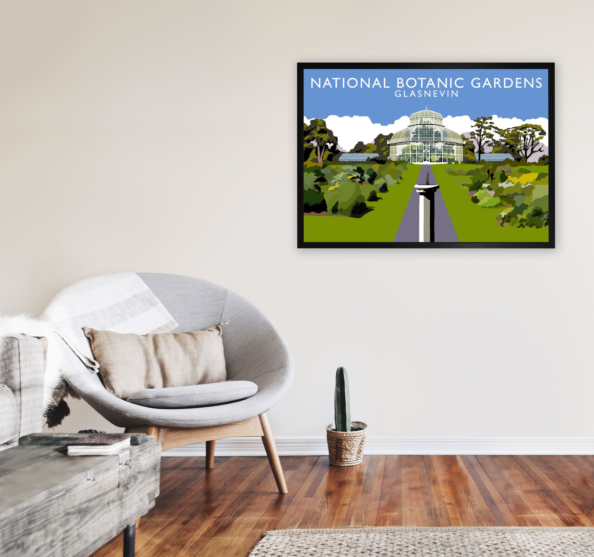 National Botanic Gardens Glasnevin Travel Art Print by Richard O'Neill A1 White Frame