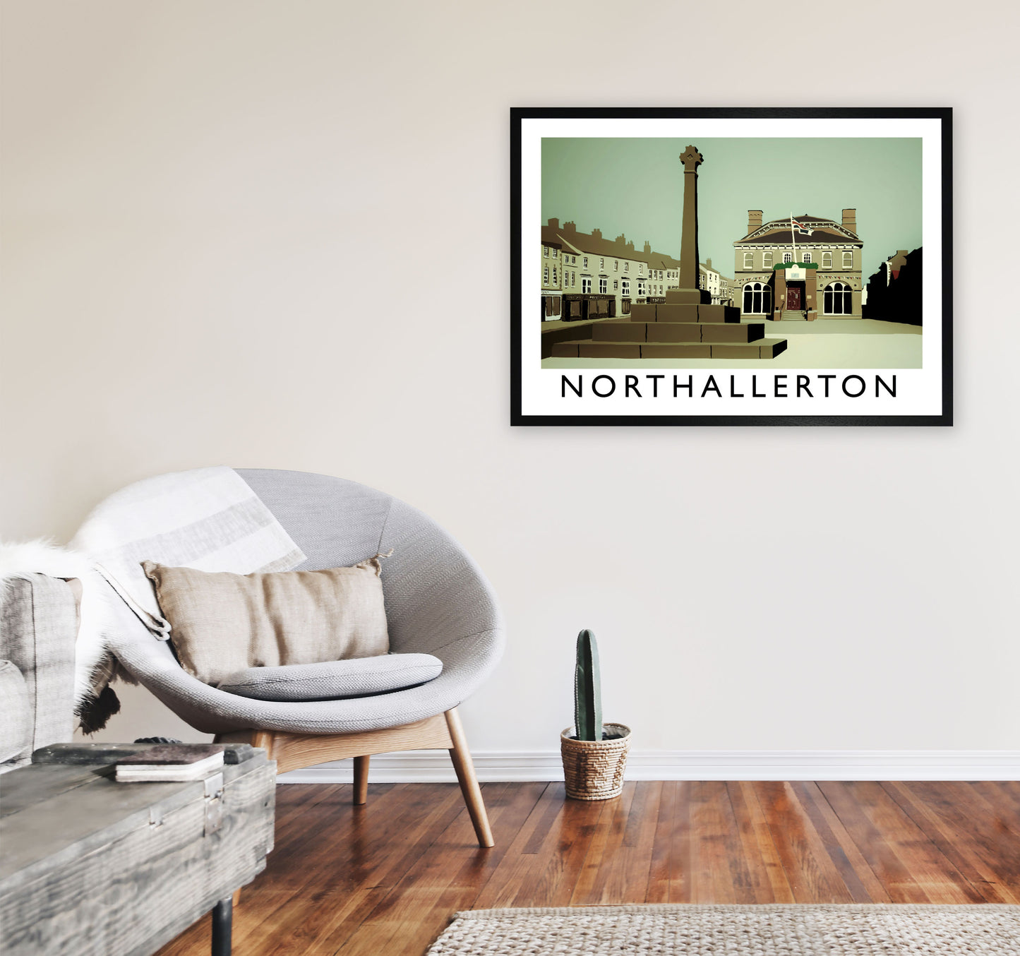 Northallerton Framed Digital Art Print by Richard O'Neill A1 White Frame