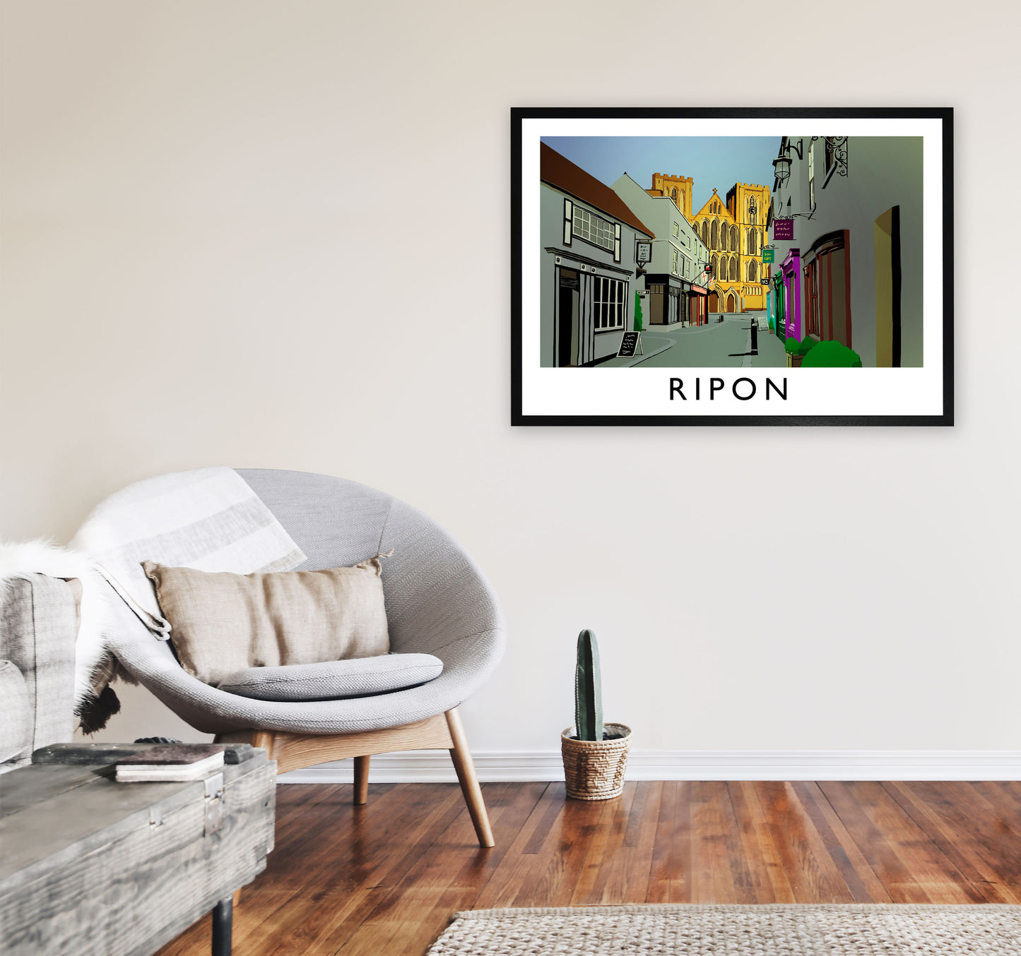 Ripon Framed Digital Art Print by Richard O'Neill, Framed Wall Art A1 White Frame