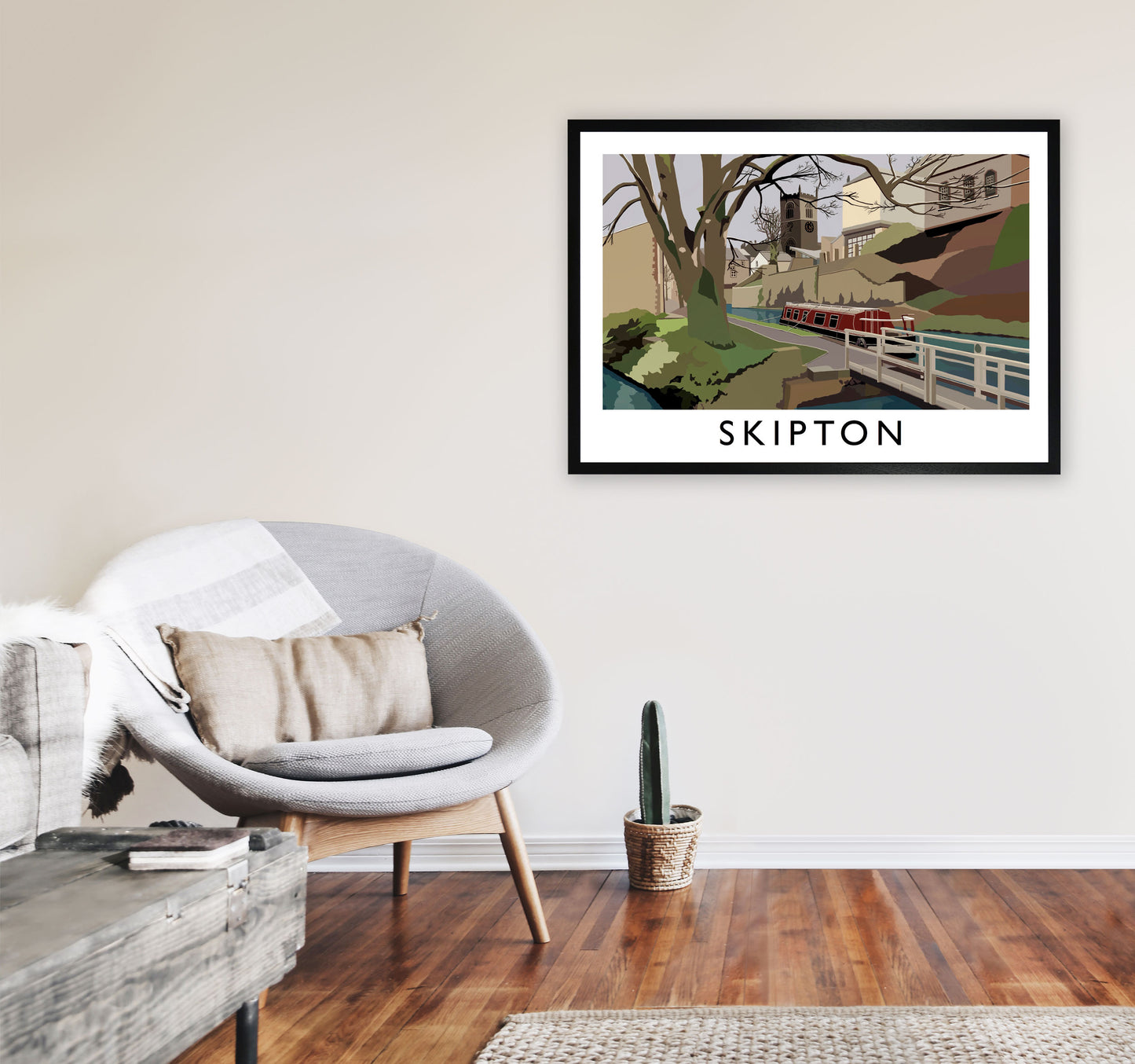 Skipton, North Yorkshire Travel Art Print by Richard O'Neill A1 White Frame