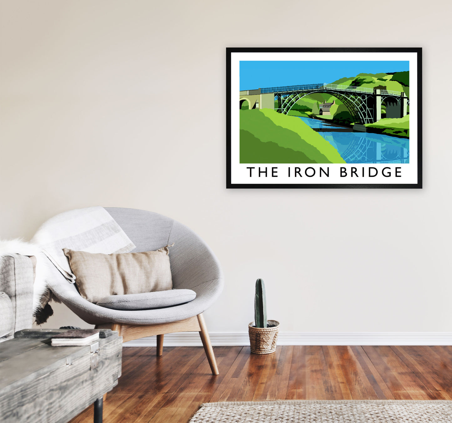 The Iron Bridge 2 by Richard O'Neill A1 White Frame