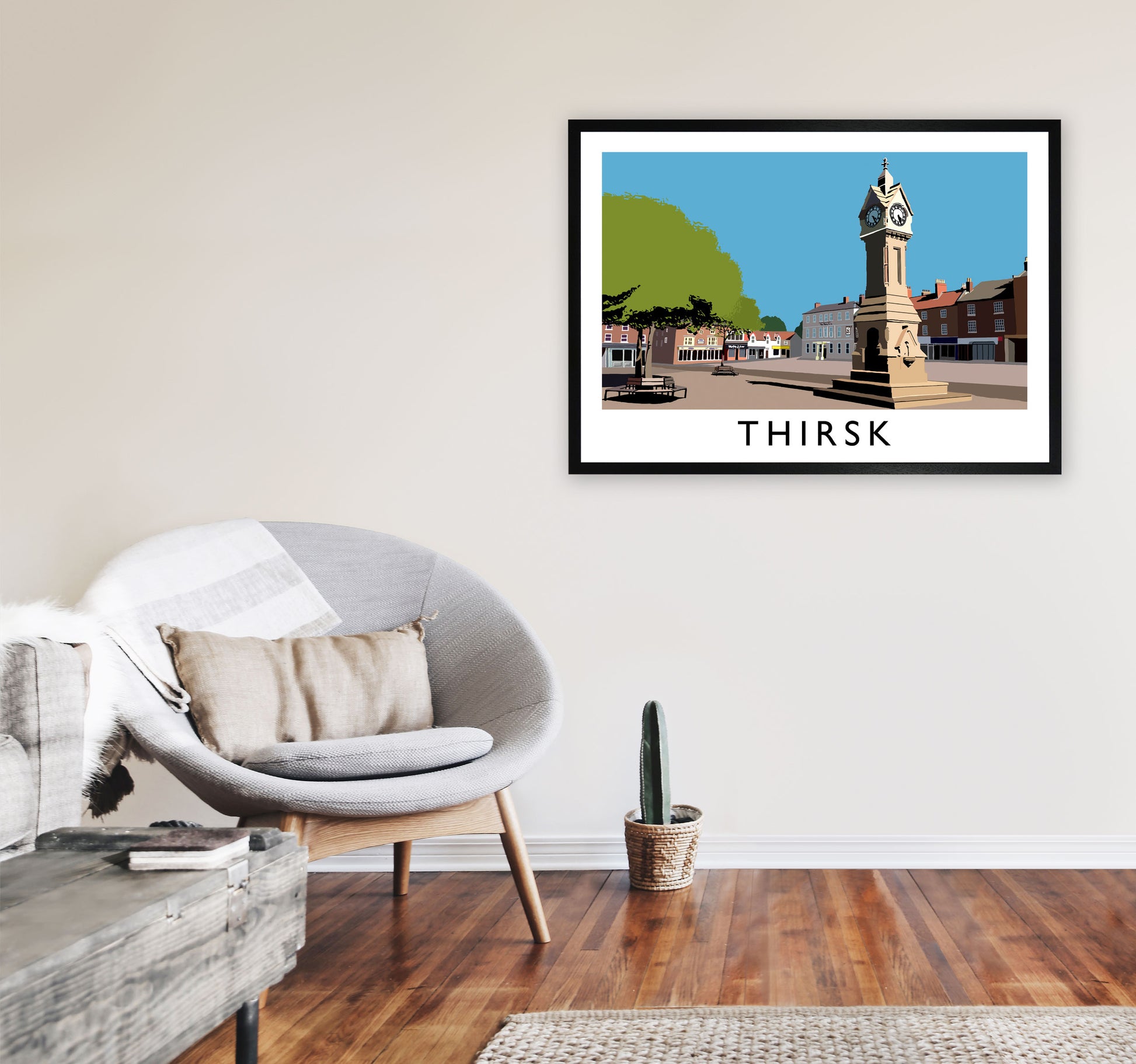 Thirsk Framed Digital Art Print by Richard O'Neill, Framed Wall Art A1 White Frame