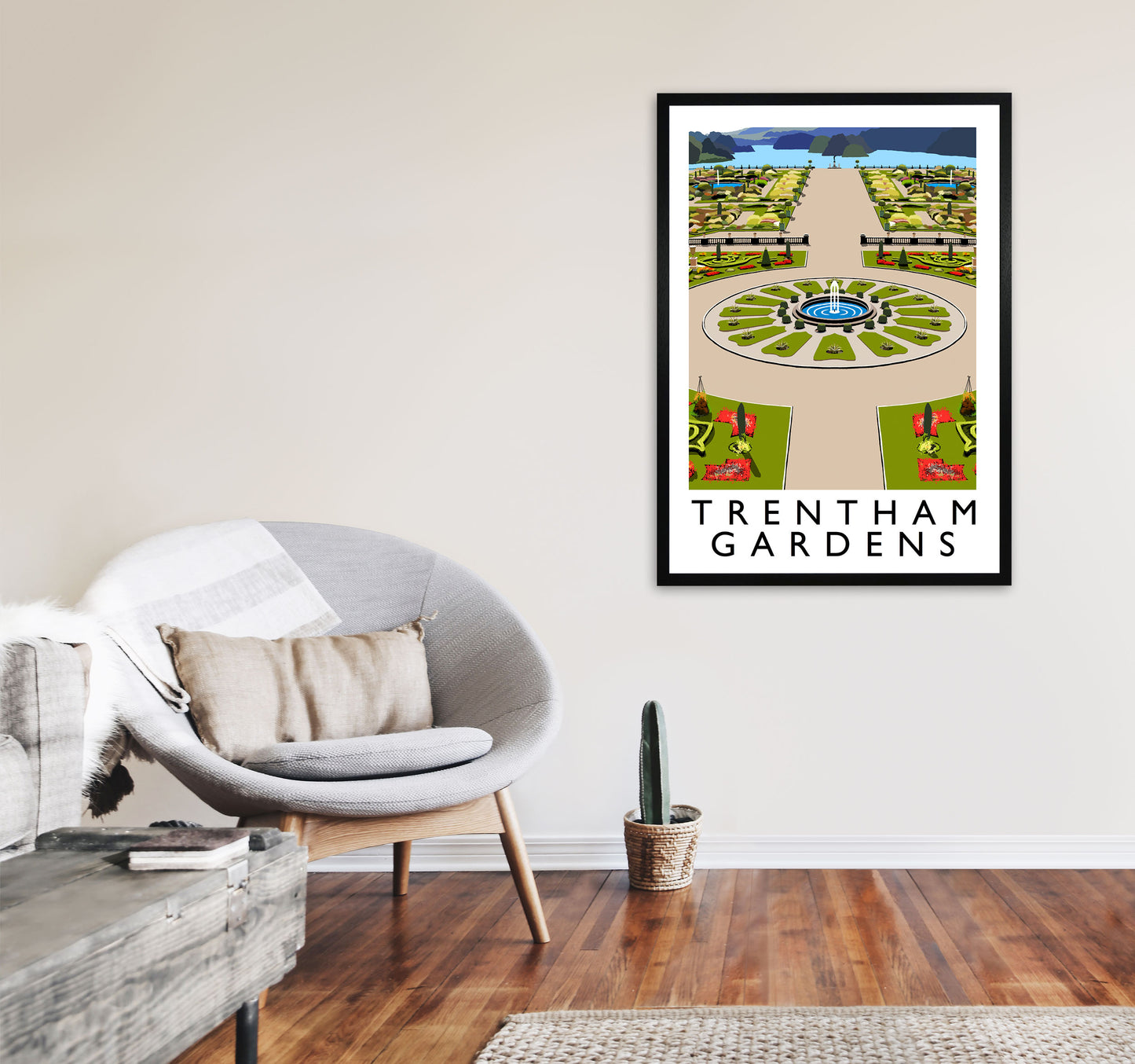 Trentham Gardens Framed Digital Art Print by Richard O'Neill A1 White Frame