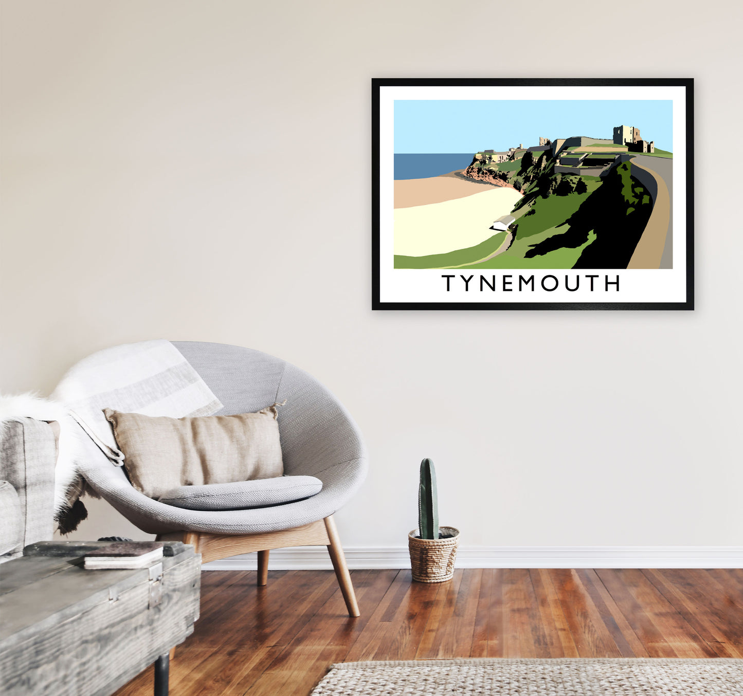 Tynemouth Framed Digital Art Print by Richard O'Neill A1 White Frame