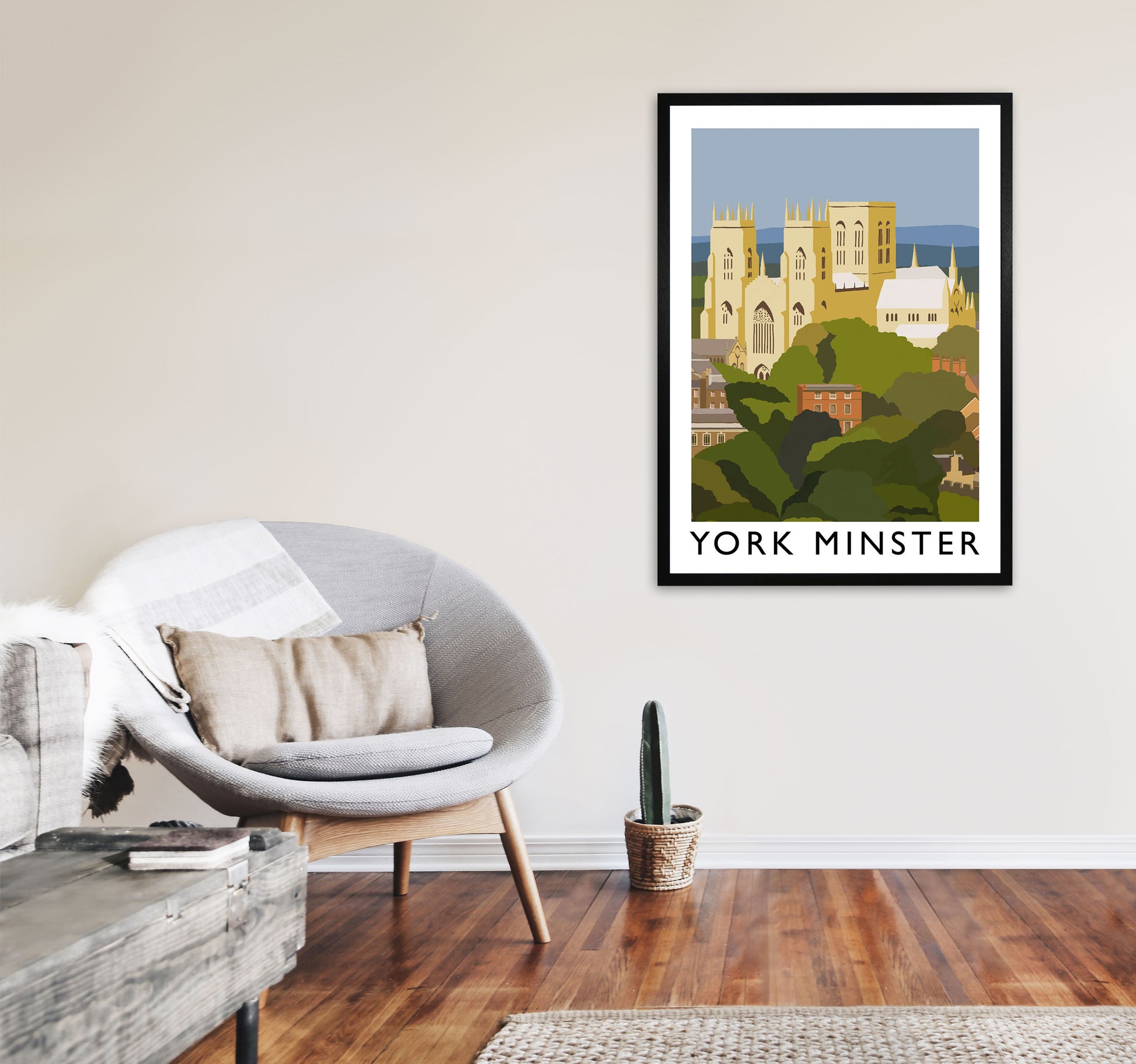 York Minster Framed Digital Art Print by Richard O'Neill A1 White Frame