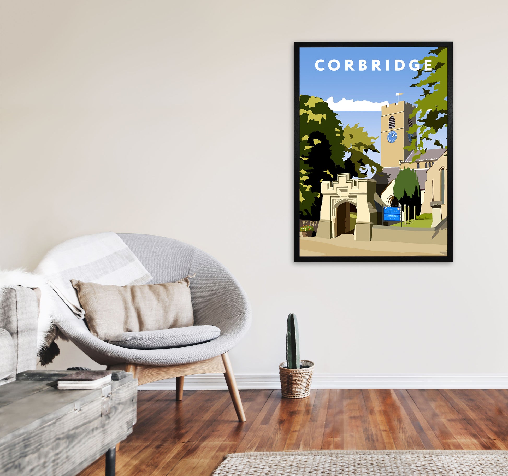 Corbridge Framed Digital Art Print by Richard O'Neill A1 White Frame