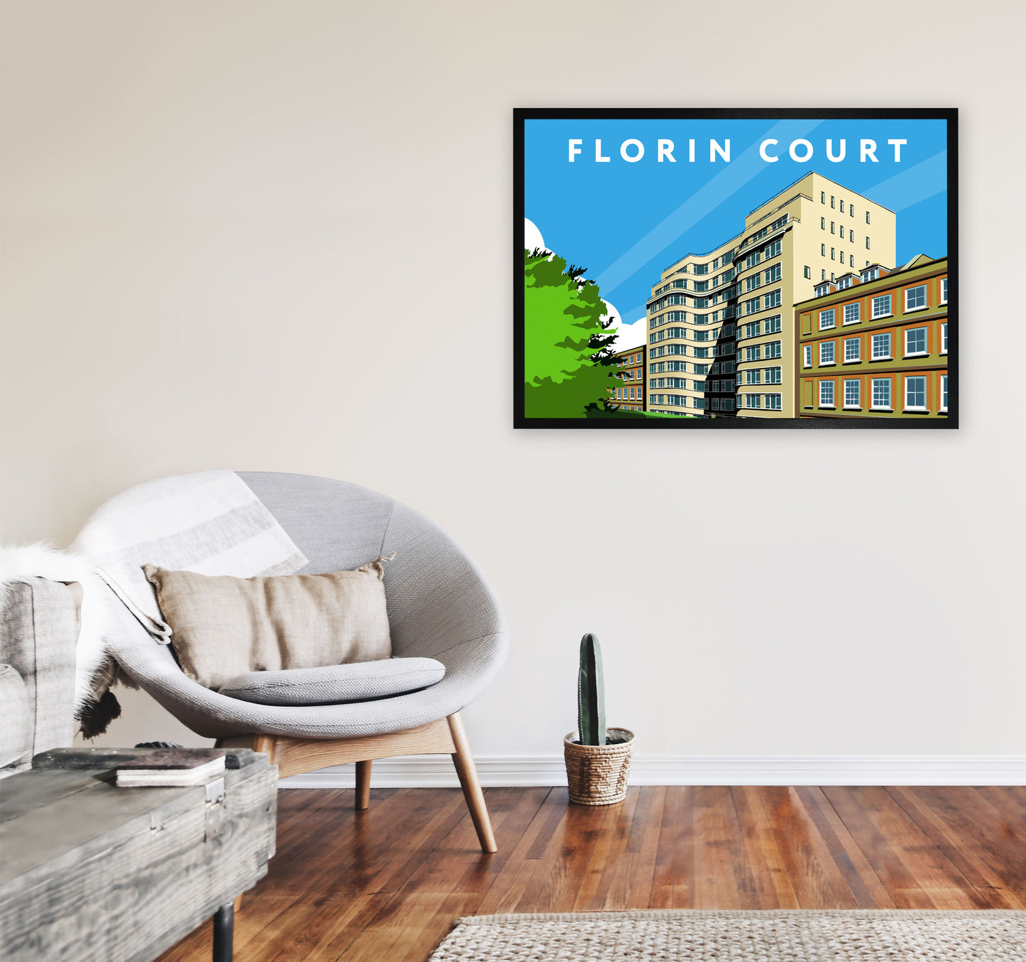 Florian Court by Richard O'Neill A1 White Frame