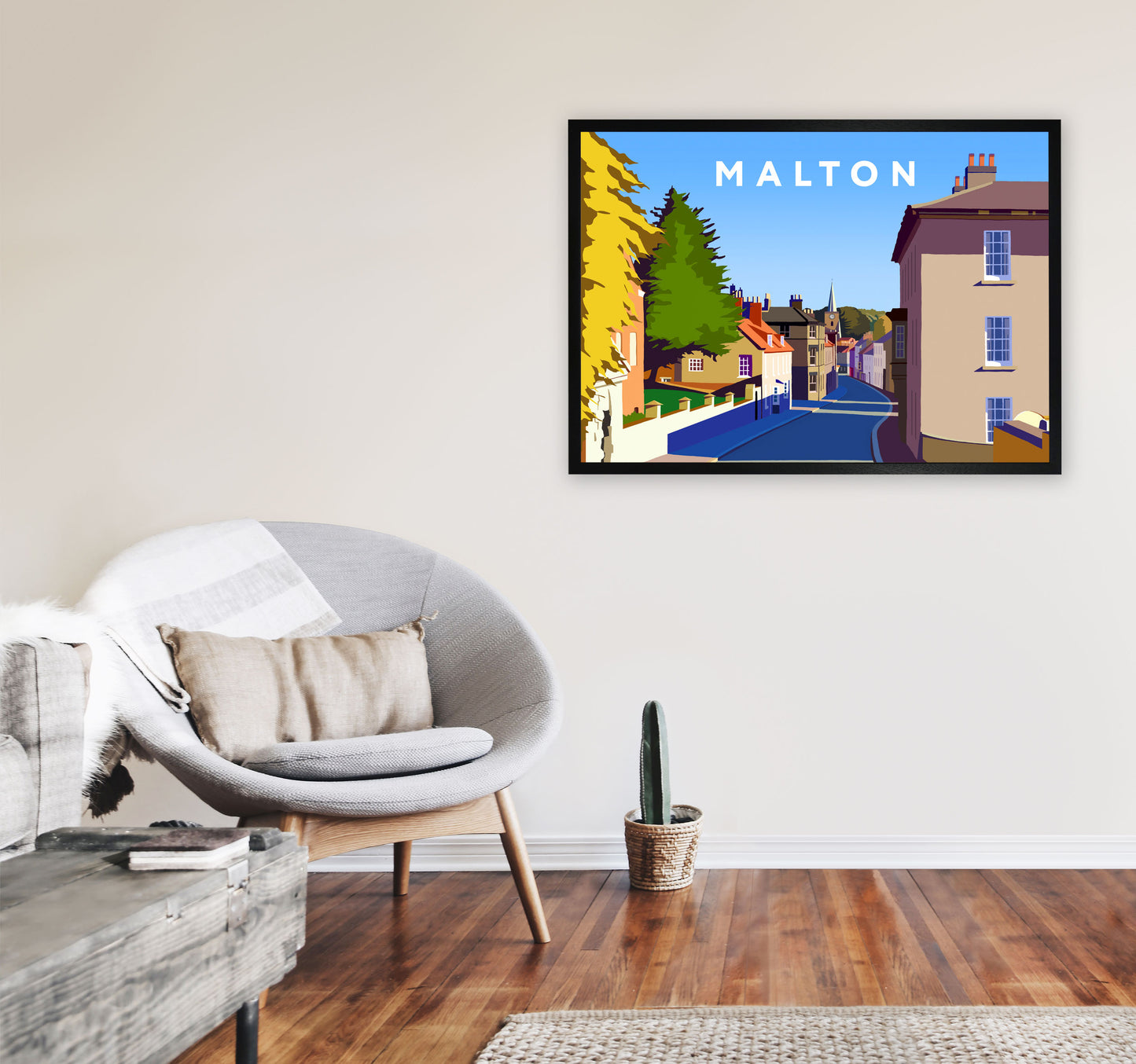 Malton Framed Digital Art Print by Richard O'Neill A1 White Frame