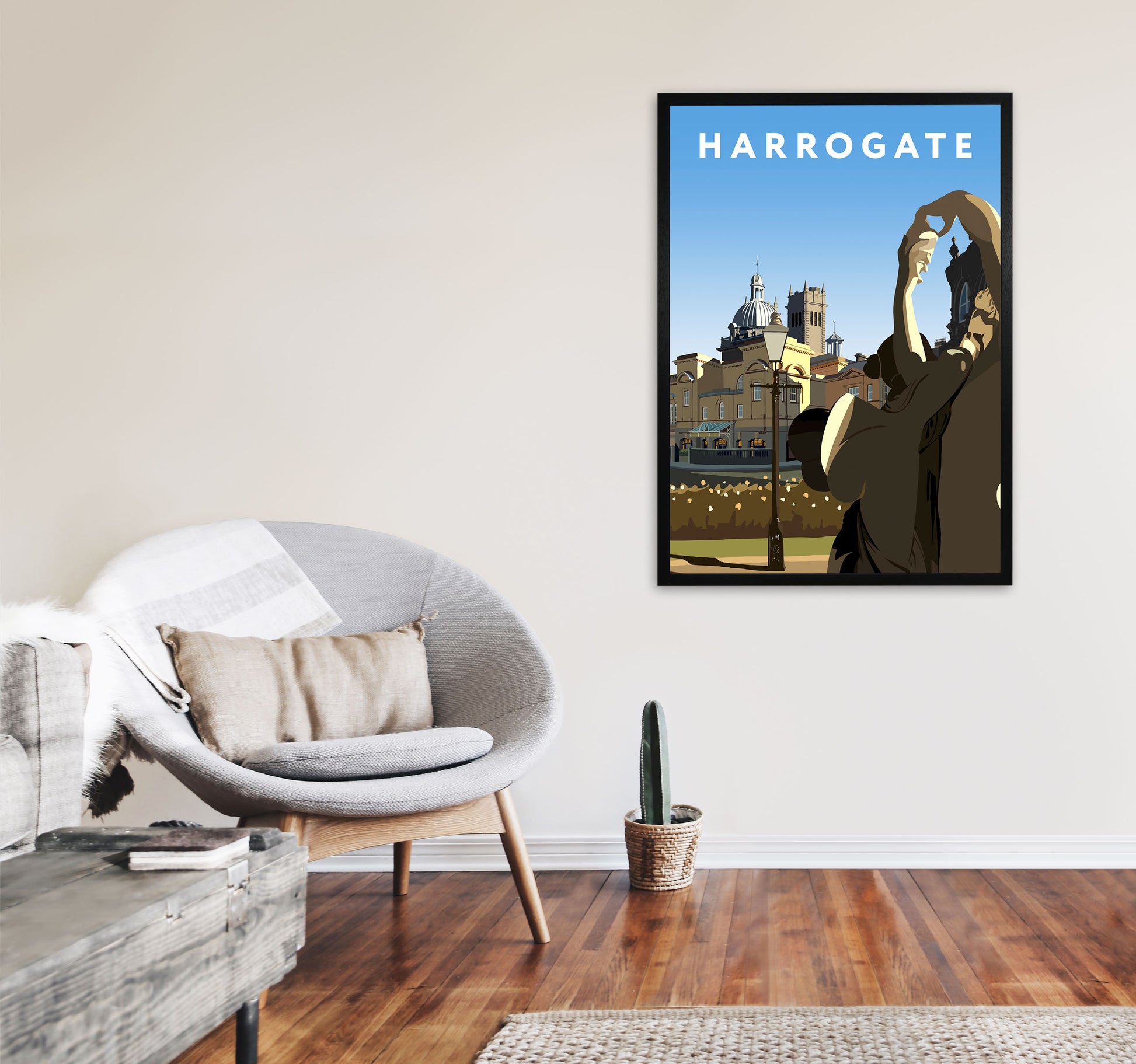 Harrogate Art Print by Richard O'Neill, Framed Wall Art A1 White Frame