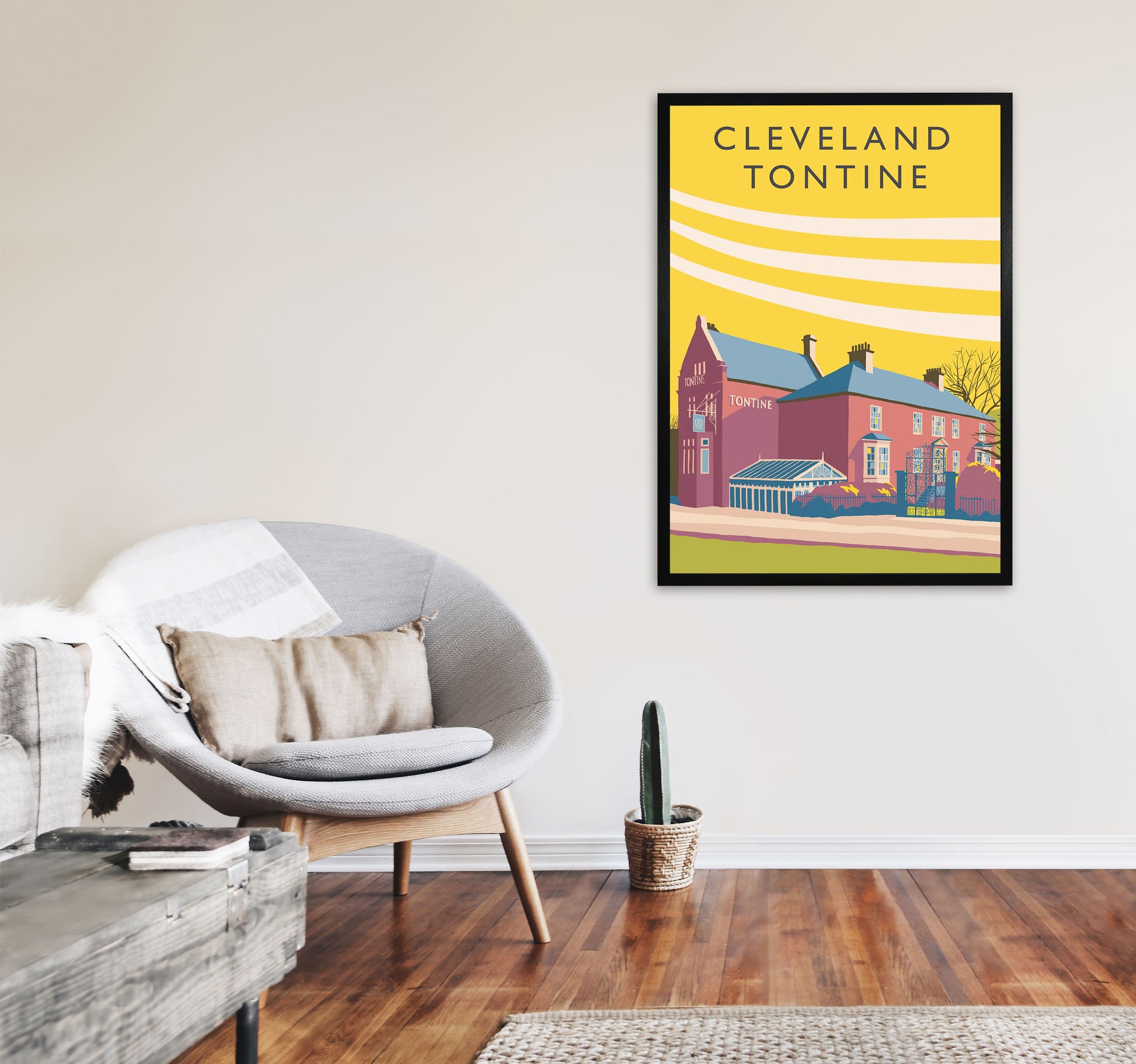 Cleveland Tontine portrait by Richard O'Neill A1 White Frame