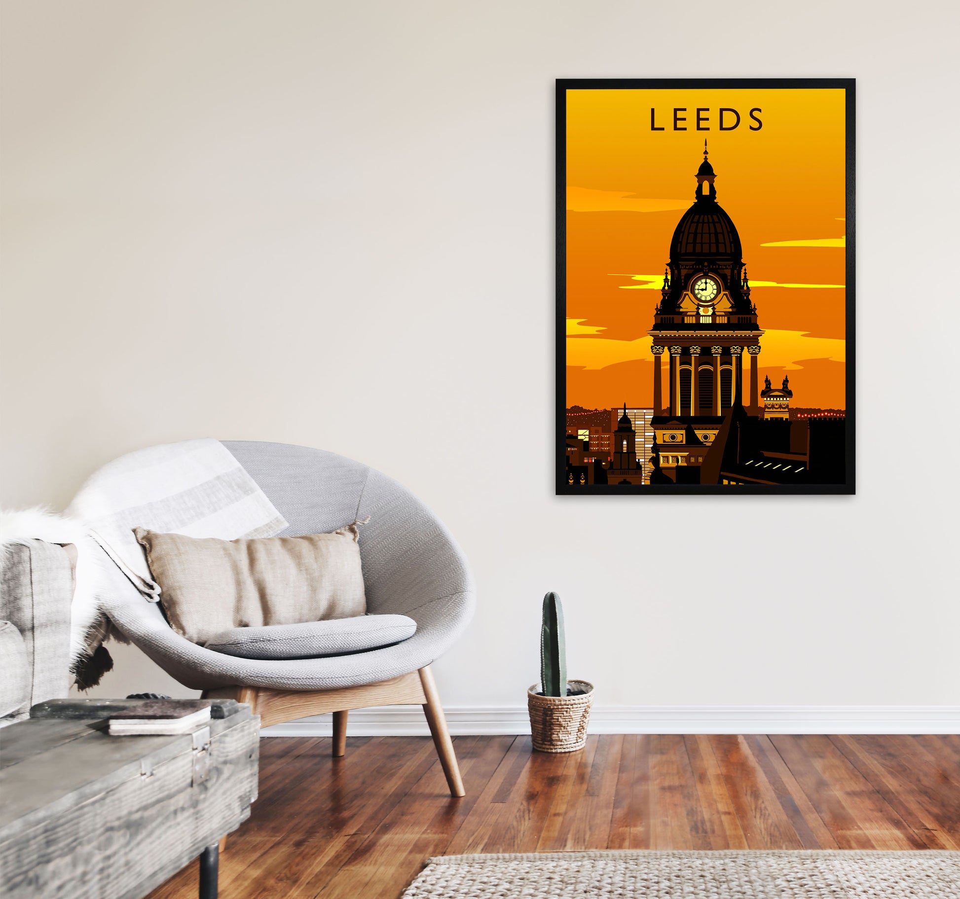 Leeds 2 portrait by Richard O'Neill A1 White Frame