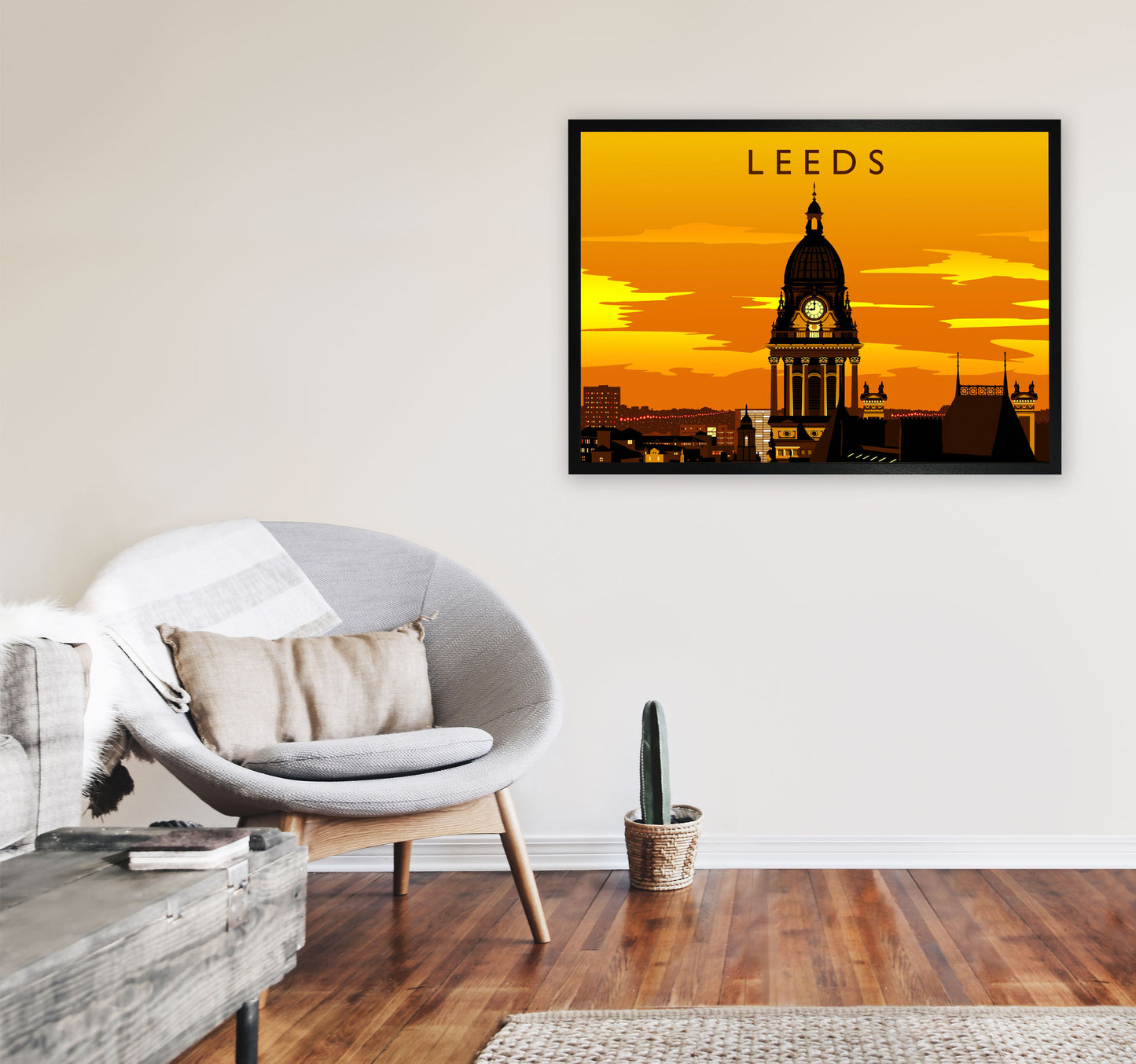 Leeds 2 by Richard O'Neill A1 White Frame