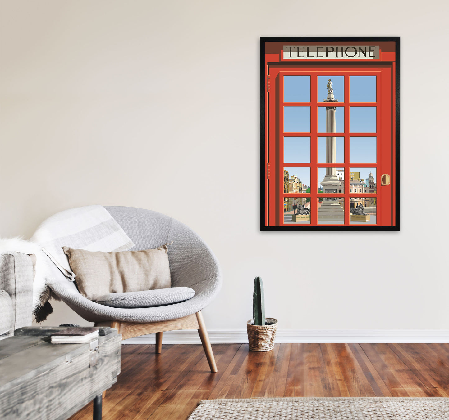 London Telephone Box 18 by Richard O'Neill A1 White Frame