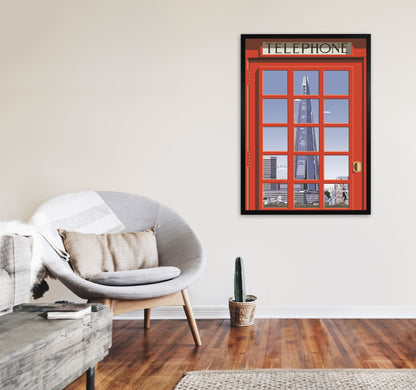 London Telephone Box 4 by Richard O'Neill A1 White Frame