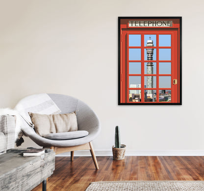 London Telephone Box 6 by Richard O'Neill A1 White Frame