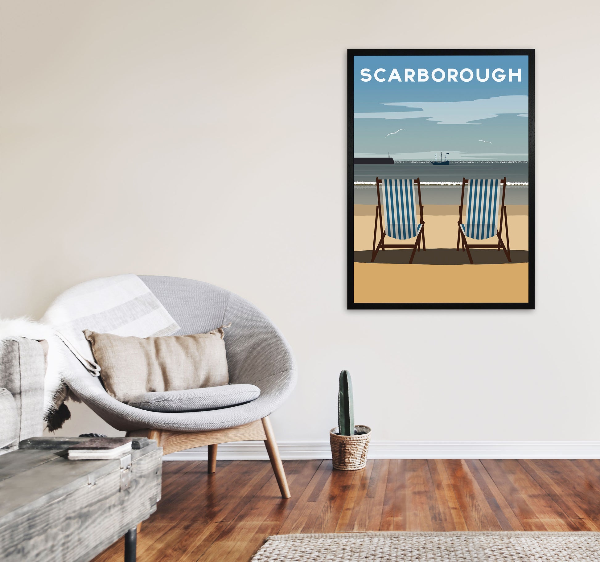 Scarborough 2 by Richard O'Neill A1 White Frame