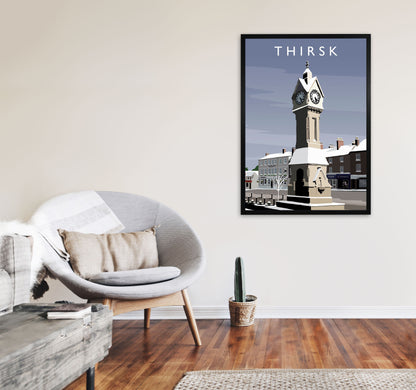 Thirsk 2 (Snow) portrait by Richard O'Neill A1 White Frame