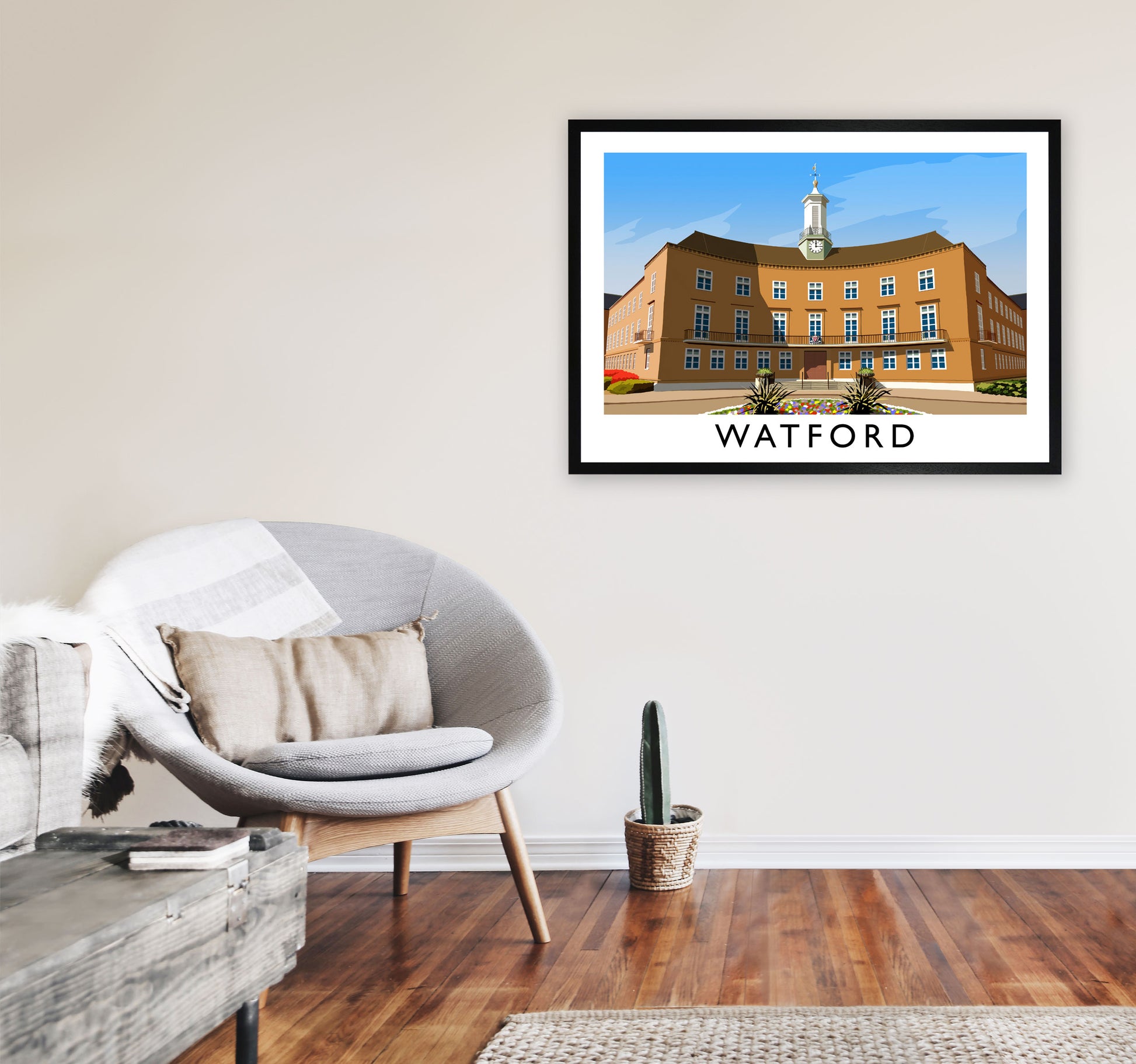 Watford by Richard O'Neill A1 White Frame