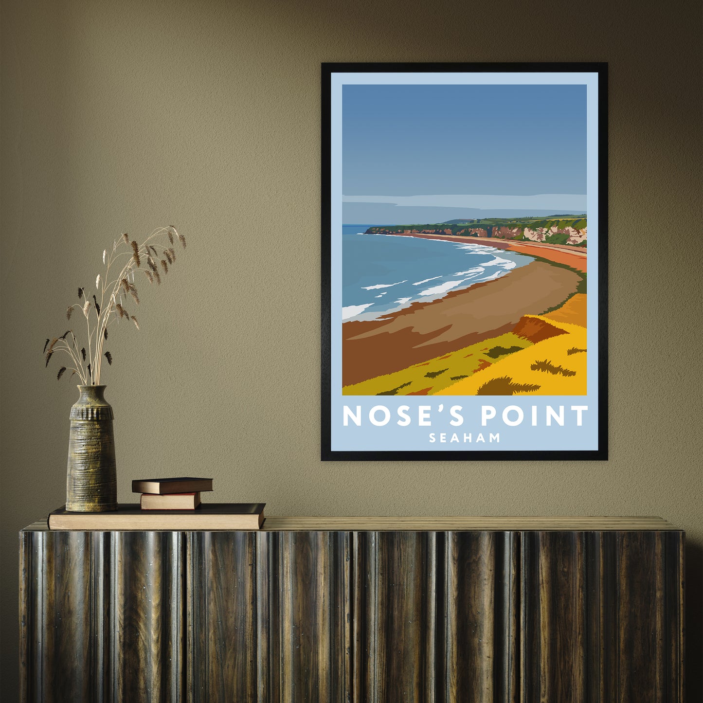 Nose's Point portrait by Richard O'Neill A1 Black Frame