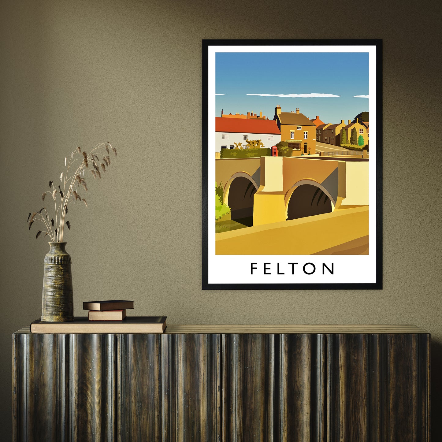 Felton portrait by Richard O'Neill A1 Black Frame