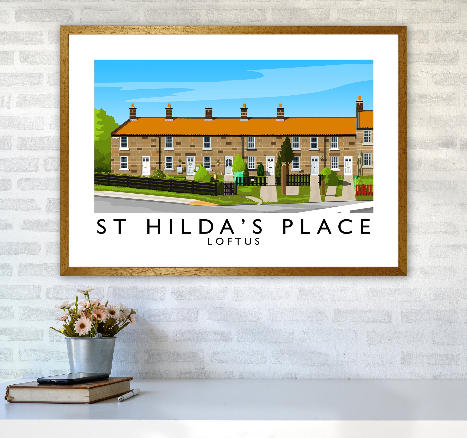 St Hilda's Place Art Print by Richard O'Neill A1 Print Only