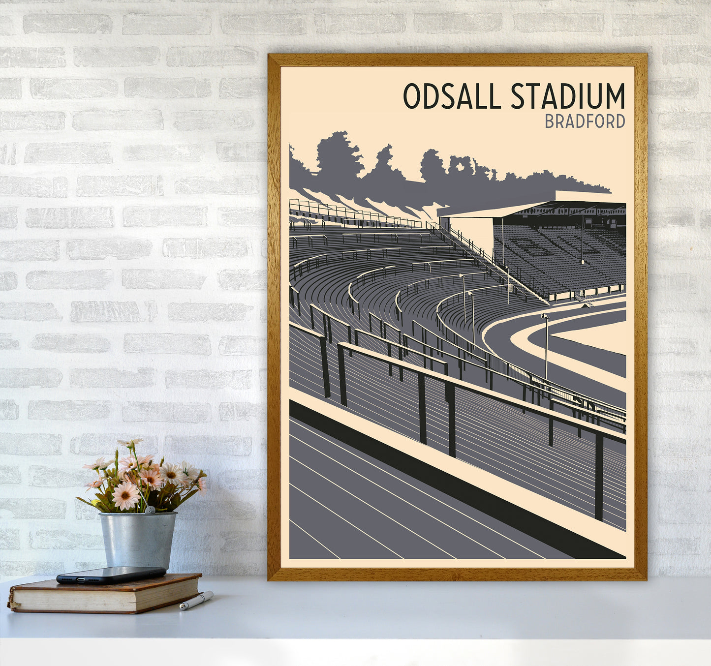 Odsal Stadium, Bradford Travel Art Print by Richard O'Neill A1 Print Only