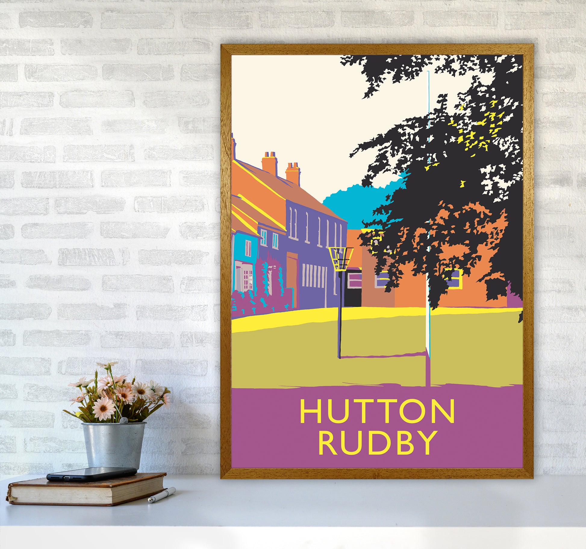 Hutton Rudby portrait Travel Art Print by Richard O'Neill A1 Print Only