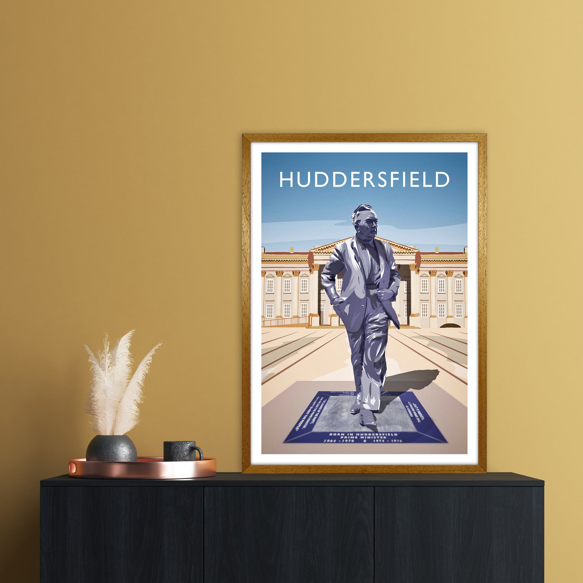 Huddersfield Portrait Travel Art Print by Richard O'Neill A1 Print Only