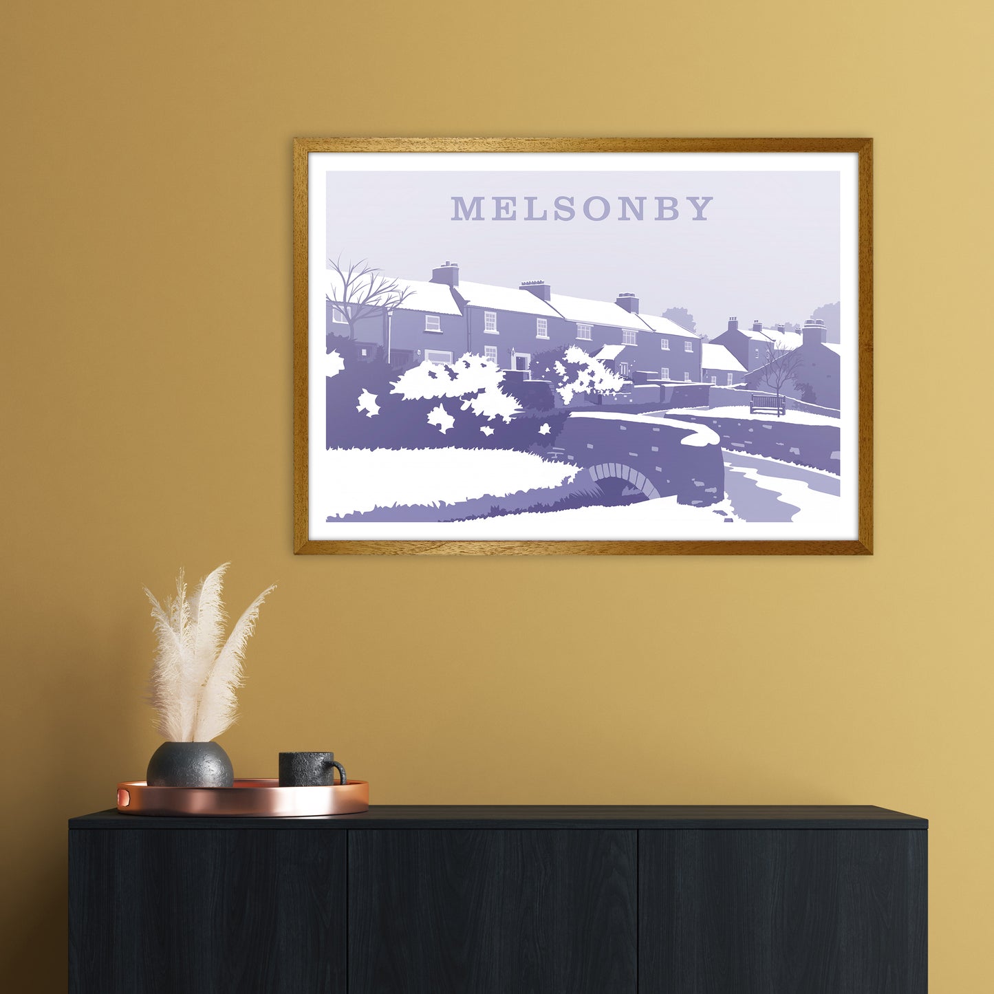 Melsonby (Snow) Travel Art Print by Richard O'Neill A1 Print Only