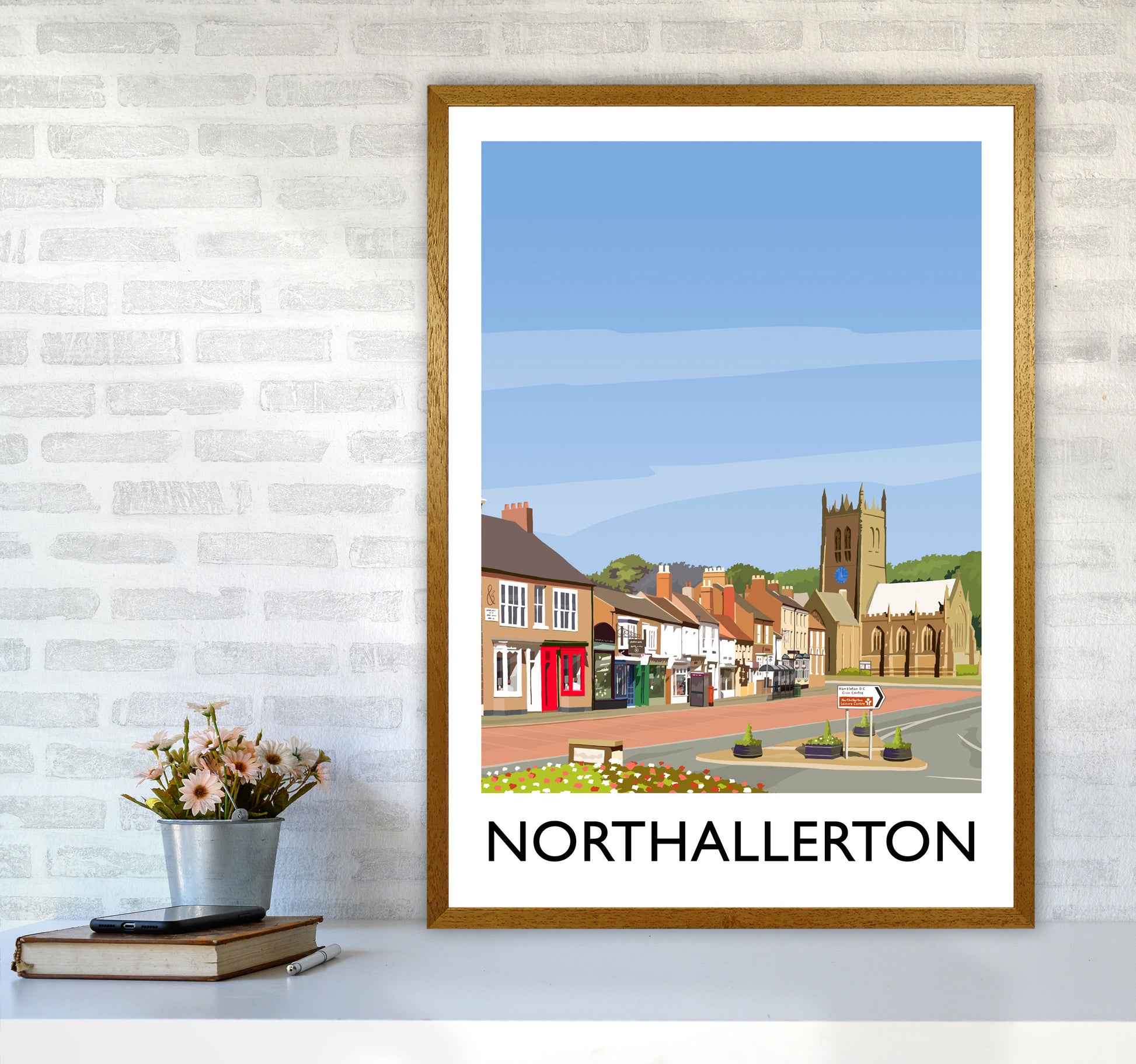 Northallerton 5 portrait Travel Art Print by Richard O'Neill A1 Print Only