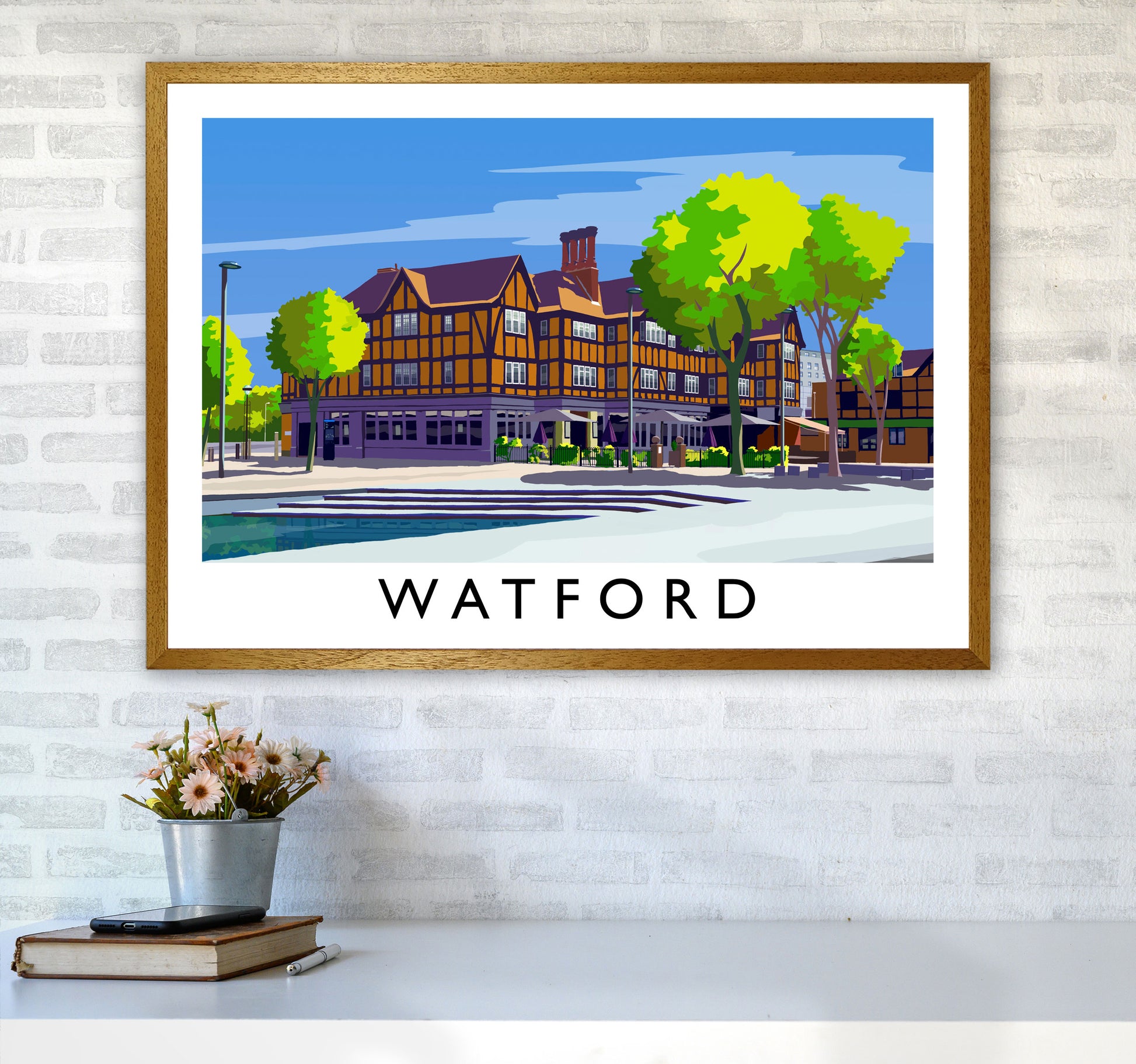 Watford 2 Travel Art Print by Richard O'Neill A1 Print Only