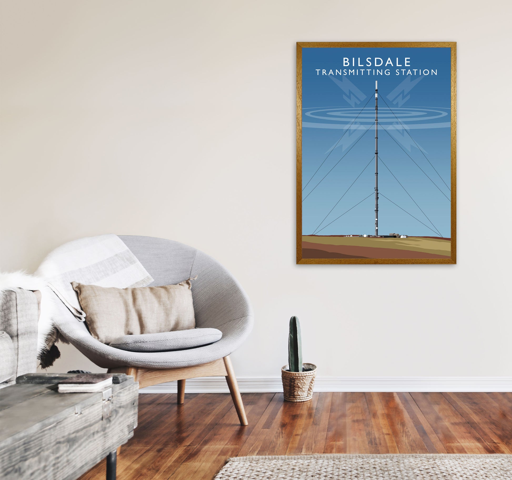 Bilsdale Transmitting Station Framed Digital Art Print by Richard O'Neill A1 Print Only