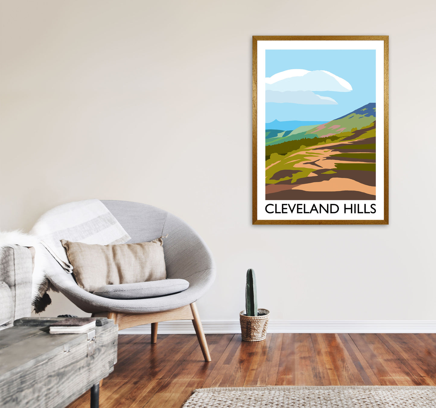 Cleveland Hills Art Print by Richard O'Neill A1 Print Only