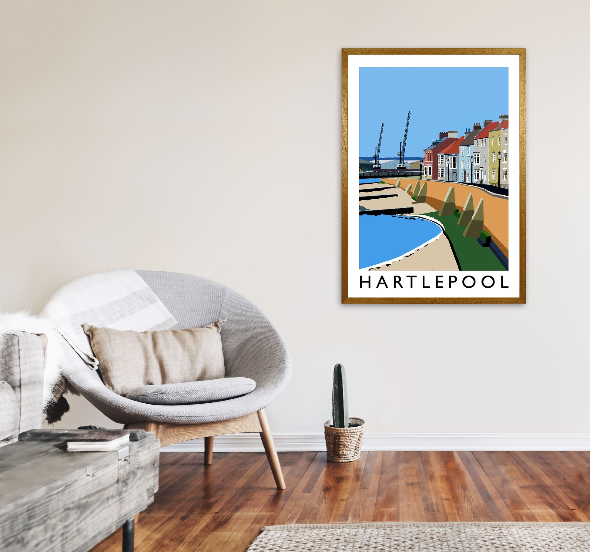 Hartlepool Framed Digital Art Print by Richard O'Neill A1 Print Only