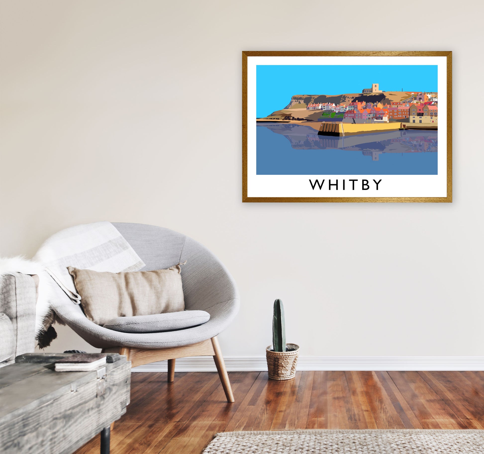 Whitby Framed Digital Art Print by Richard O'Neill A1 Print Only