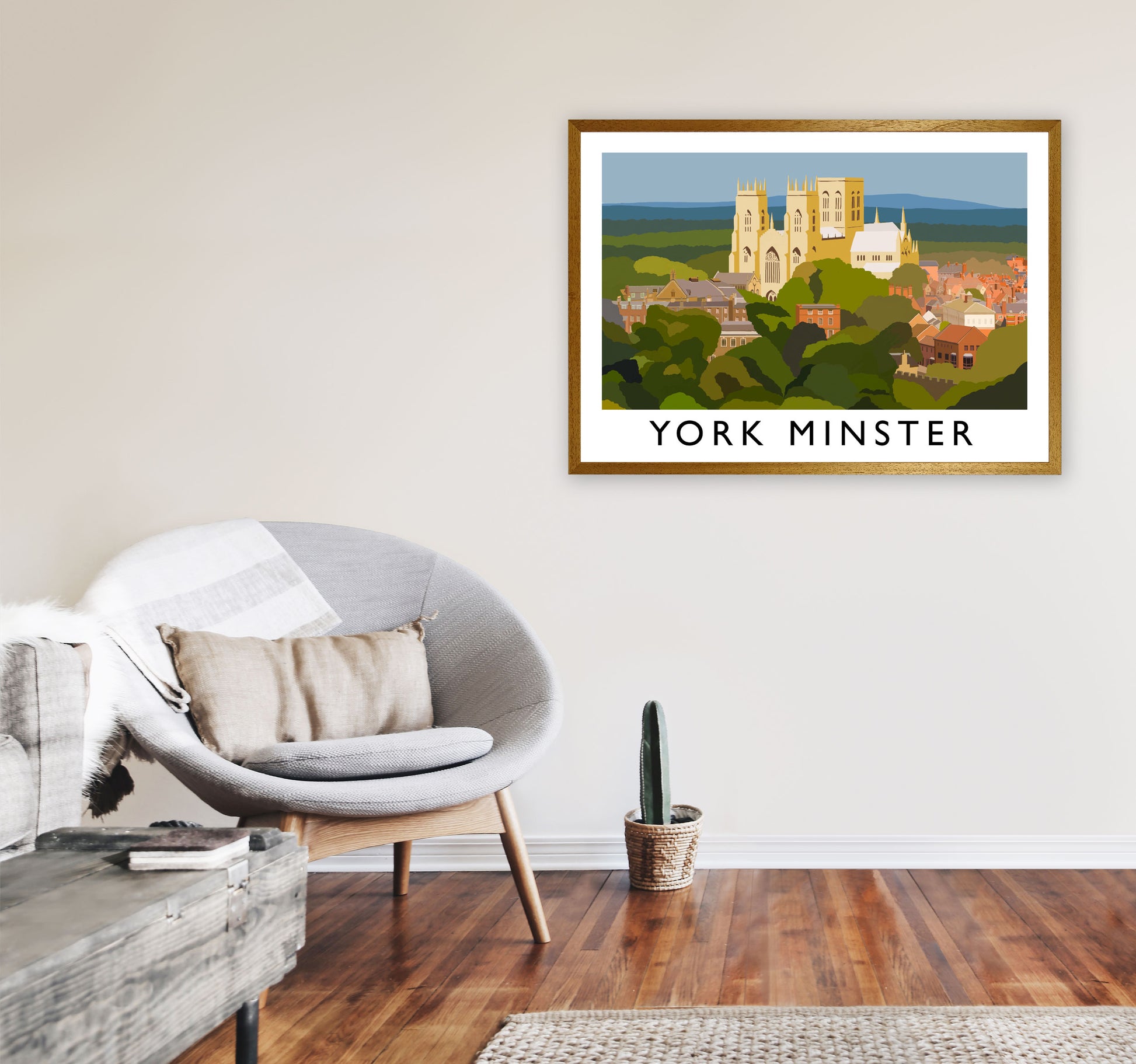 York Minster by Richard O'Neill Yorkshire Art Print, Vintage Travel Poster A1 Print Only