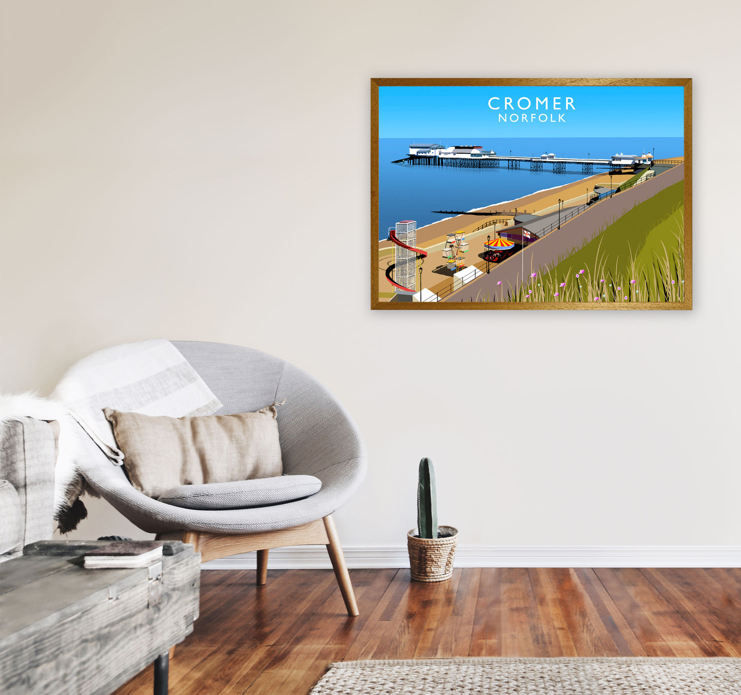 Cromer Norfolk Framed Digital Art Print by Richard O'Neill A1 Print Only