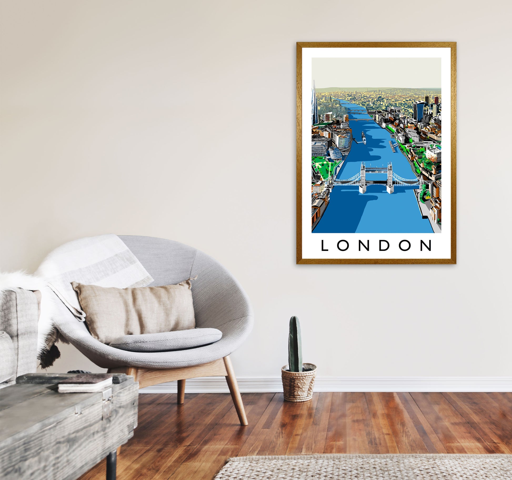 London Travel Art Print by Richard O'Neill A1 Print Only