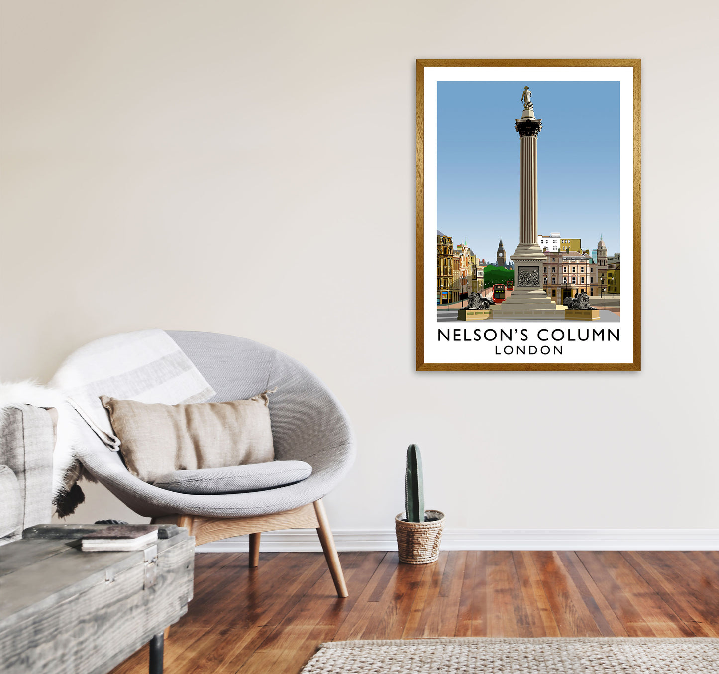 Nelson's Column London Art Print by Richard O'Neill A1 Print Only