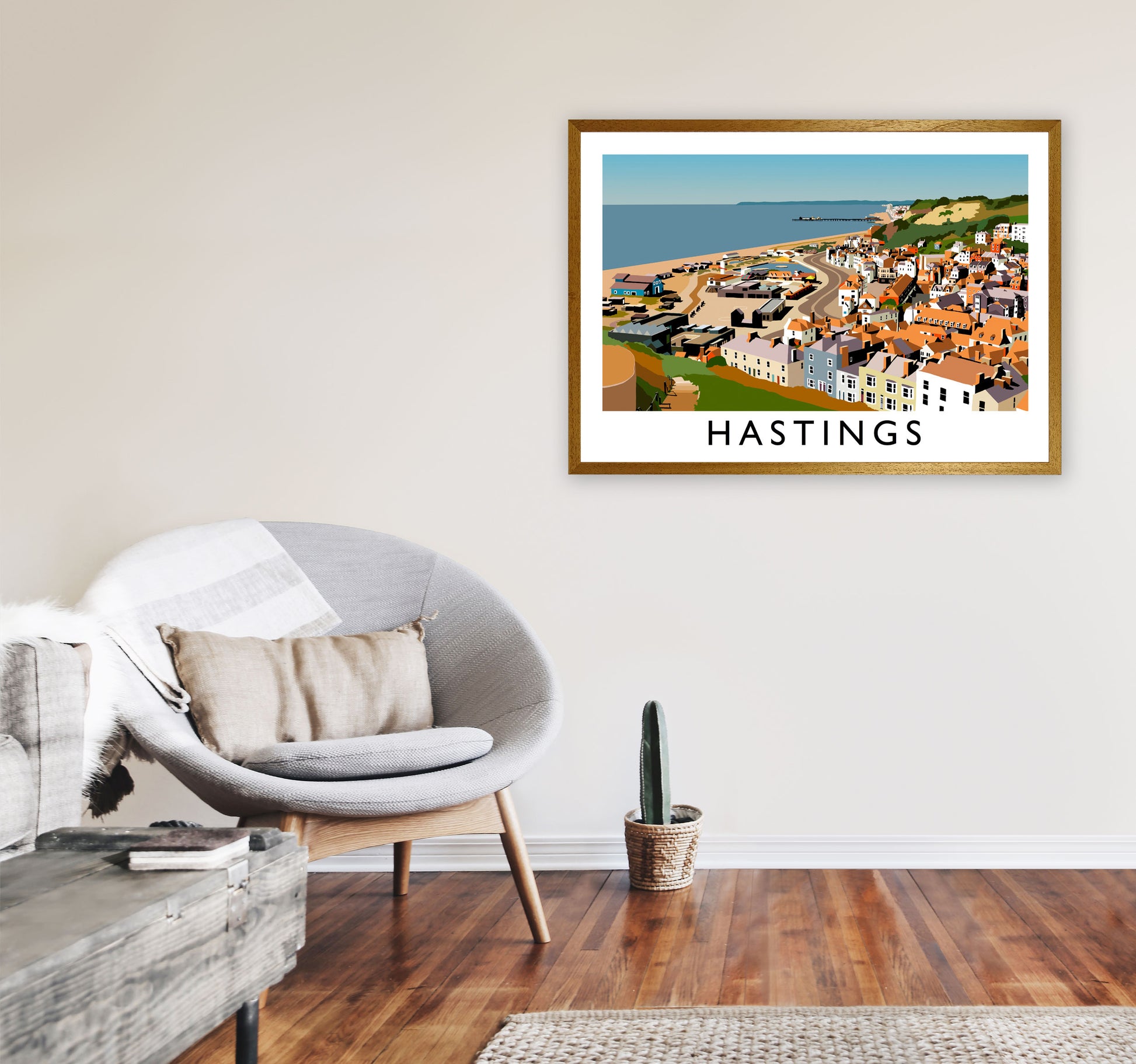 Hastings Framed Digital Art Print by Richard O'Neill A1 Print Only