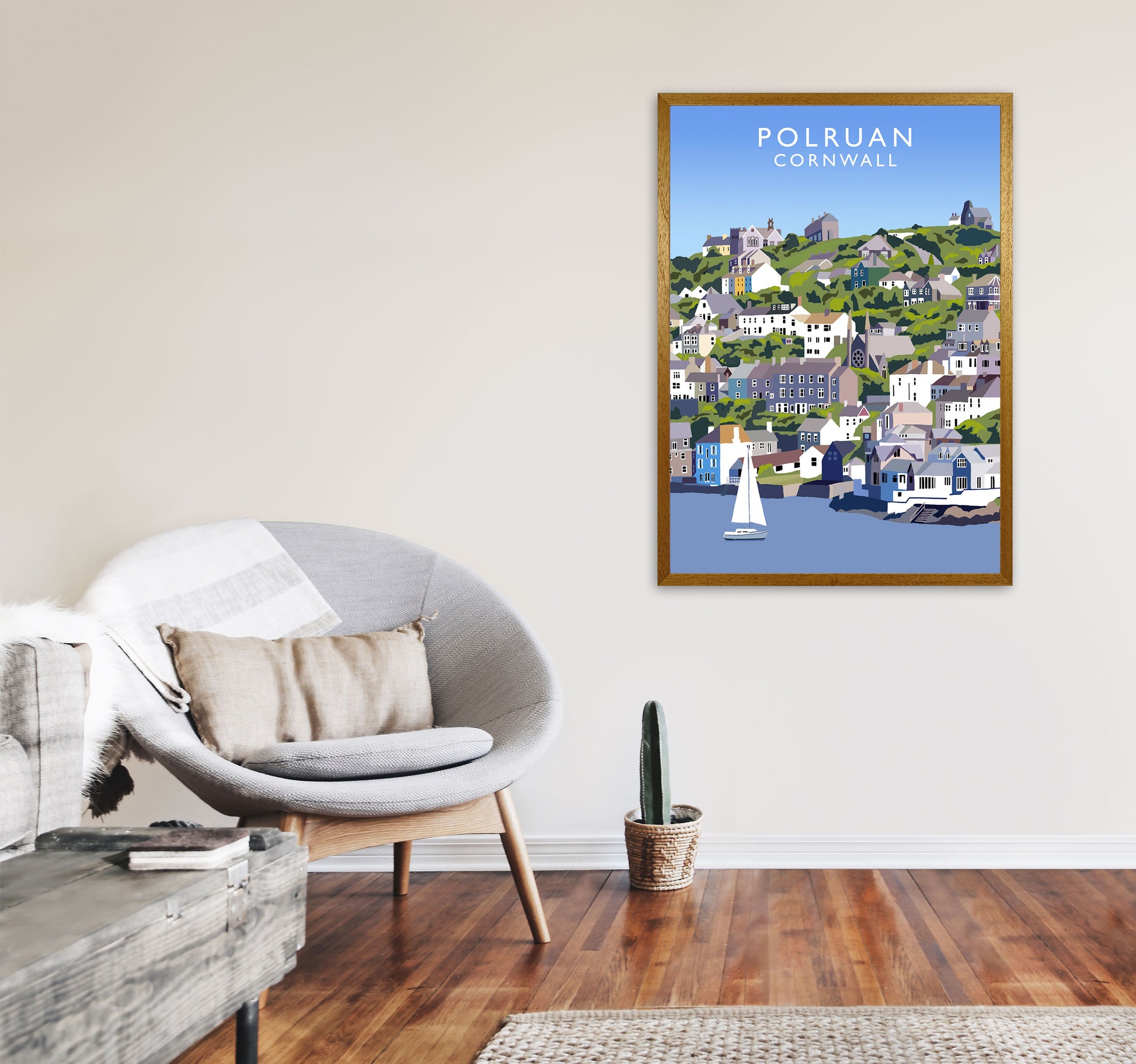 Polruan Cornwall Art Print by Richard O'Neill A1 Print Only