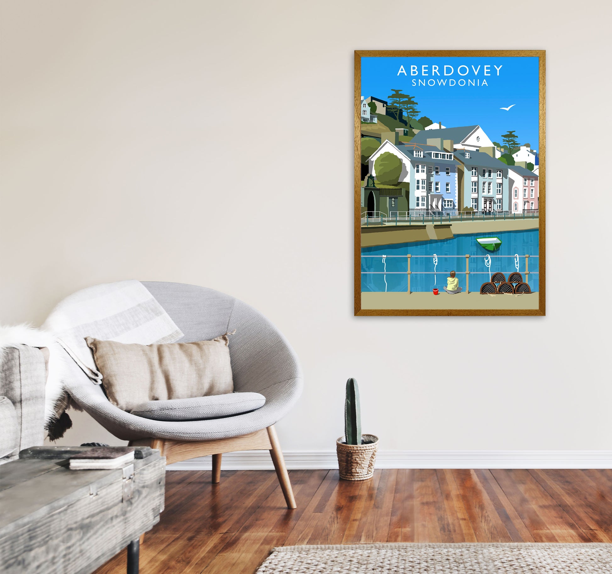 Aberdovey Snowdonia Art Print by Richard O'Neill A1 Print Only