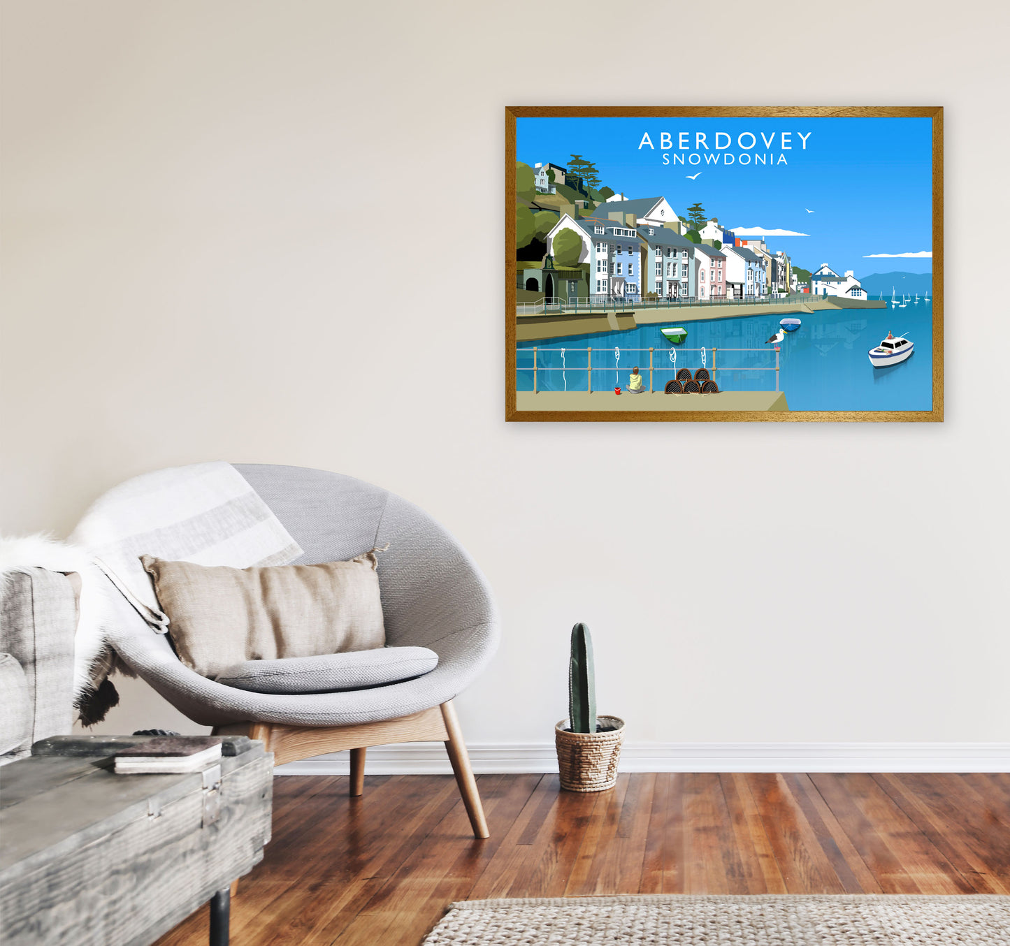 Aberdovey Snowdonia Framed Digital Art Print by Richard O'Neill A1 Print Only