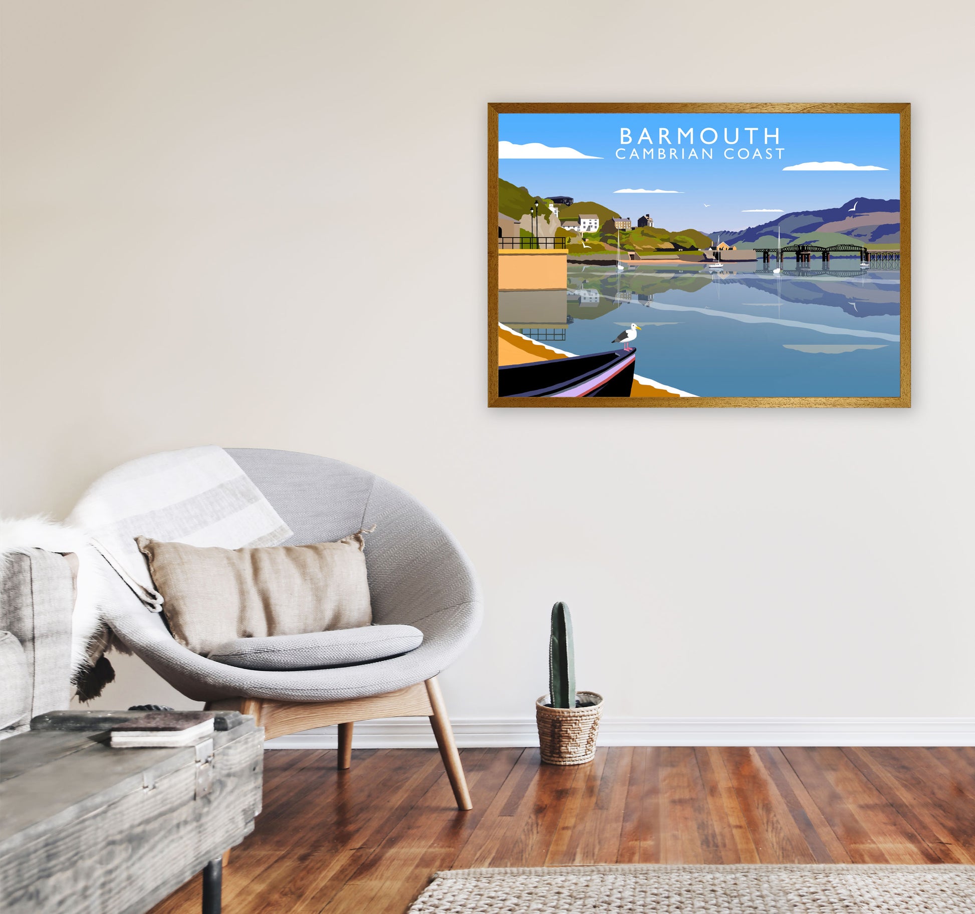 Barmouth Cambrian Coast Framed Digital Art Print by Richard O'Neill A1 Print Only