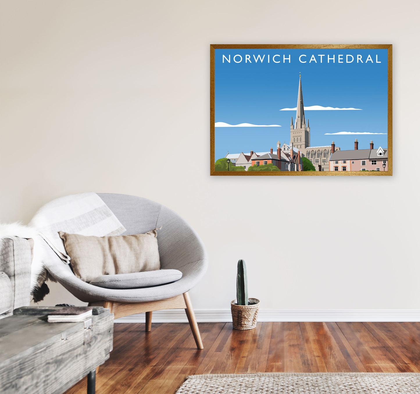 Norwich Cathedral Art Print by Richard O'Neill A1 Print Only