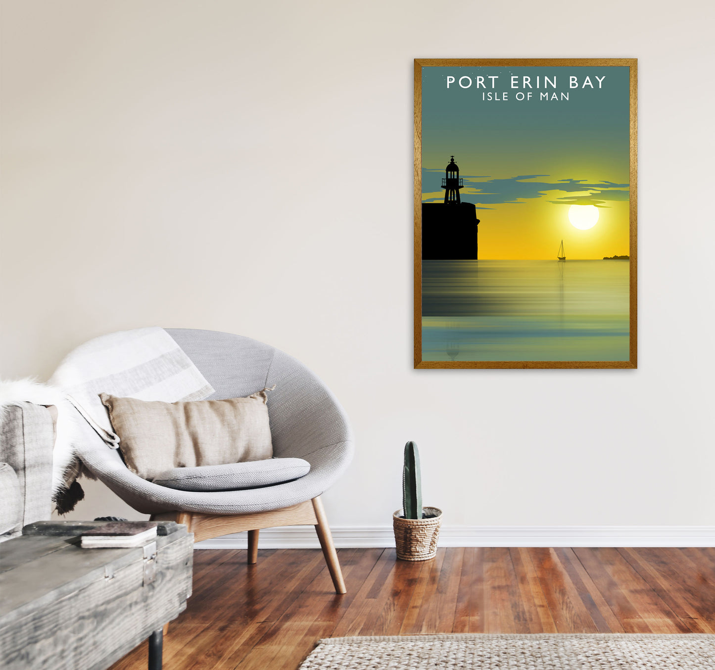 Port Erin Bay Isle of Man Art Print by Richard O'Neill A1 Print Only