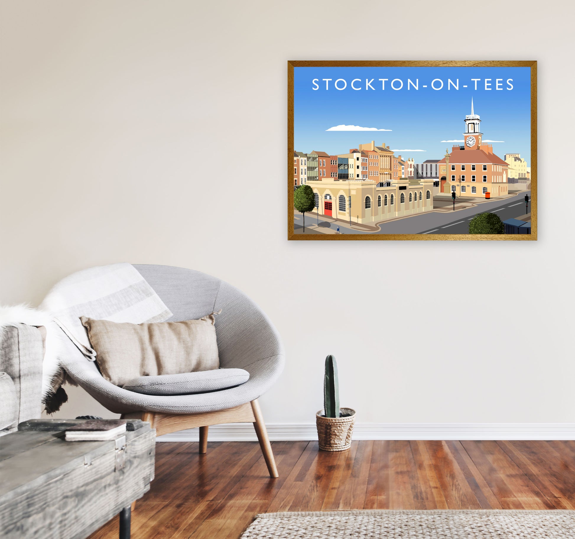 Stockton On Tees (Landscape) by Richard O'Neill A1 Print Only