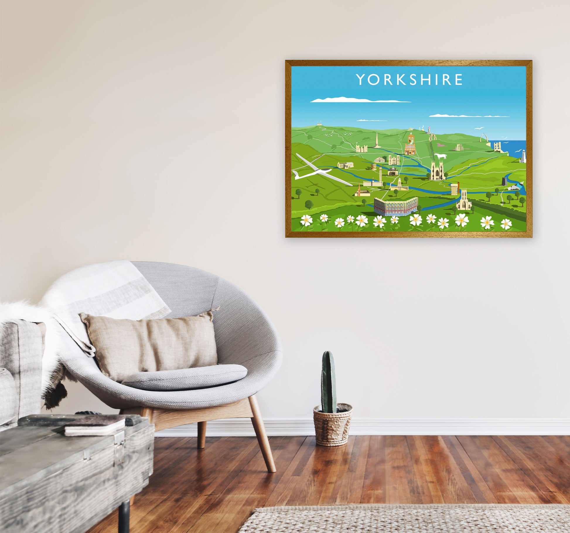 Yorkshire Framed Digital Art Print by Richard O'Neill A1 Print Only