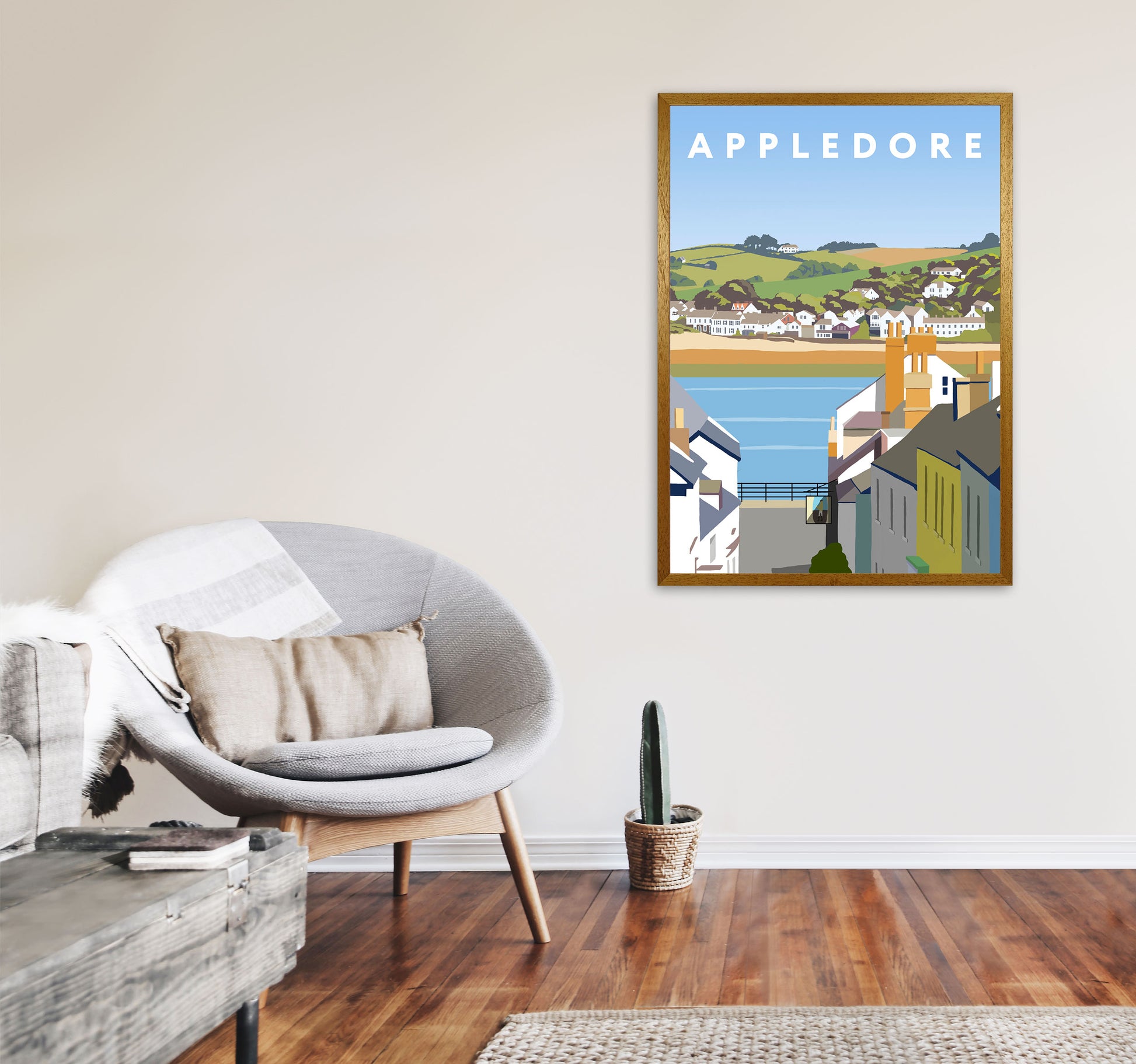 Appledore Framed Digital Art Print by Richard O'Neill A1 Print Only