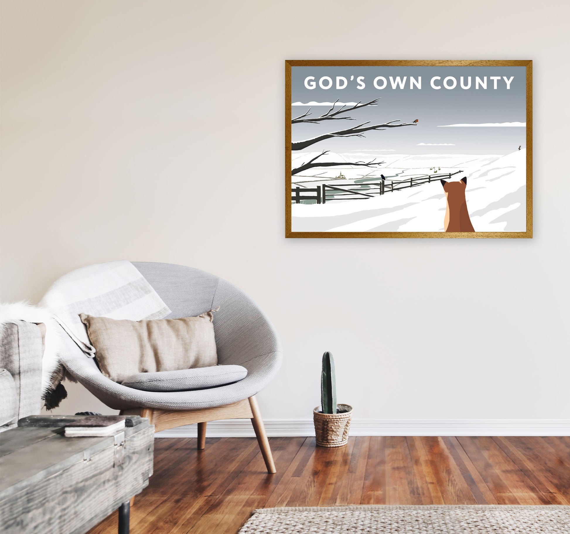 Gods Own County Snow by Richard O'Neill A1 Print Only